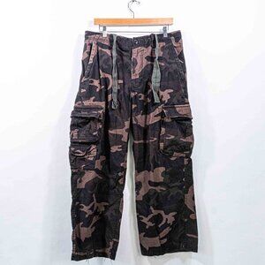 American Rag Camo Military Paratrooper Cargo Pants 34 x 29 Y2K Streetwear Skate